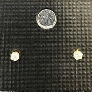 Gold Tone 3mm Cubic Zirconia Stud Earrings